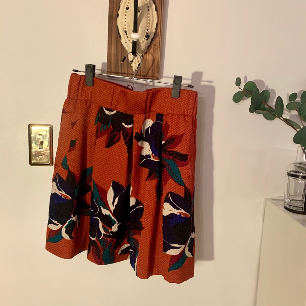 ANTHROPOLOGIE Maeve Orange Floral Skirt